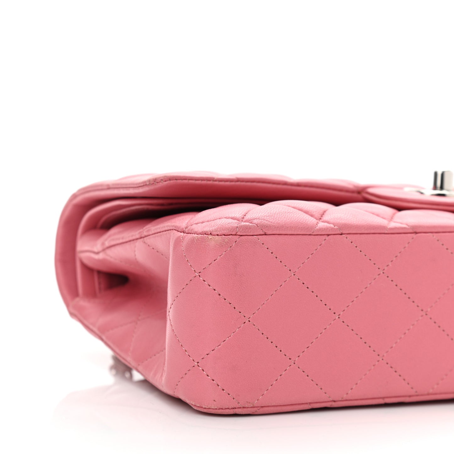 Lambskin Quilted Medium Double Flap Pink