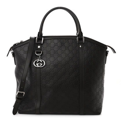 Gucci Guccissima Large GG Charm Convertible Dome Satchel Dark Brown 1 of 10