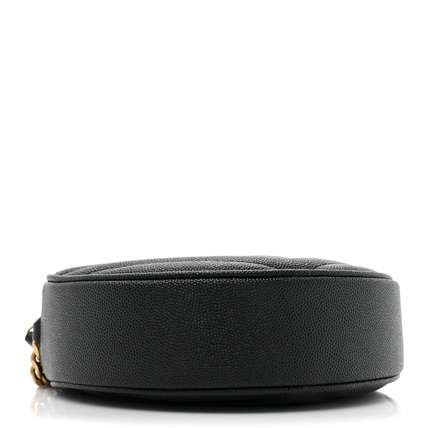 Grain De Poudre Matelasse Chevron Quilted Round Vinyle Camera Bag Black