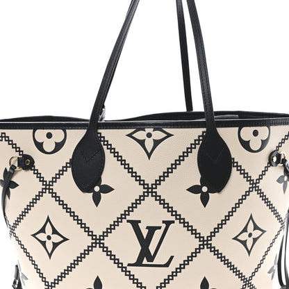 Louis Vuitton Empreinte Monogram Giant Broderies Neverfull MM Cream Black 8 of 10