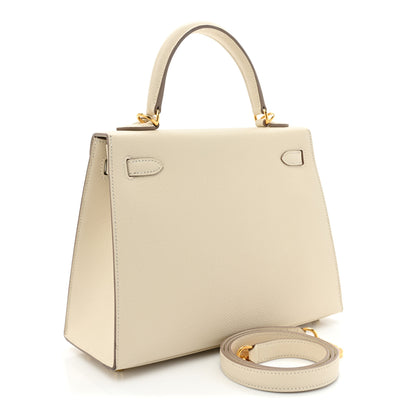 Hermes Epsom Kelly Sellier 25 Craie 3 of 14