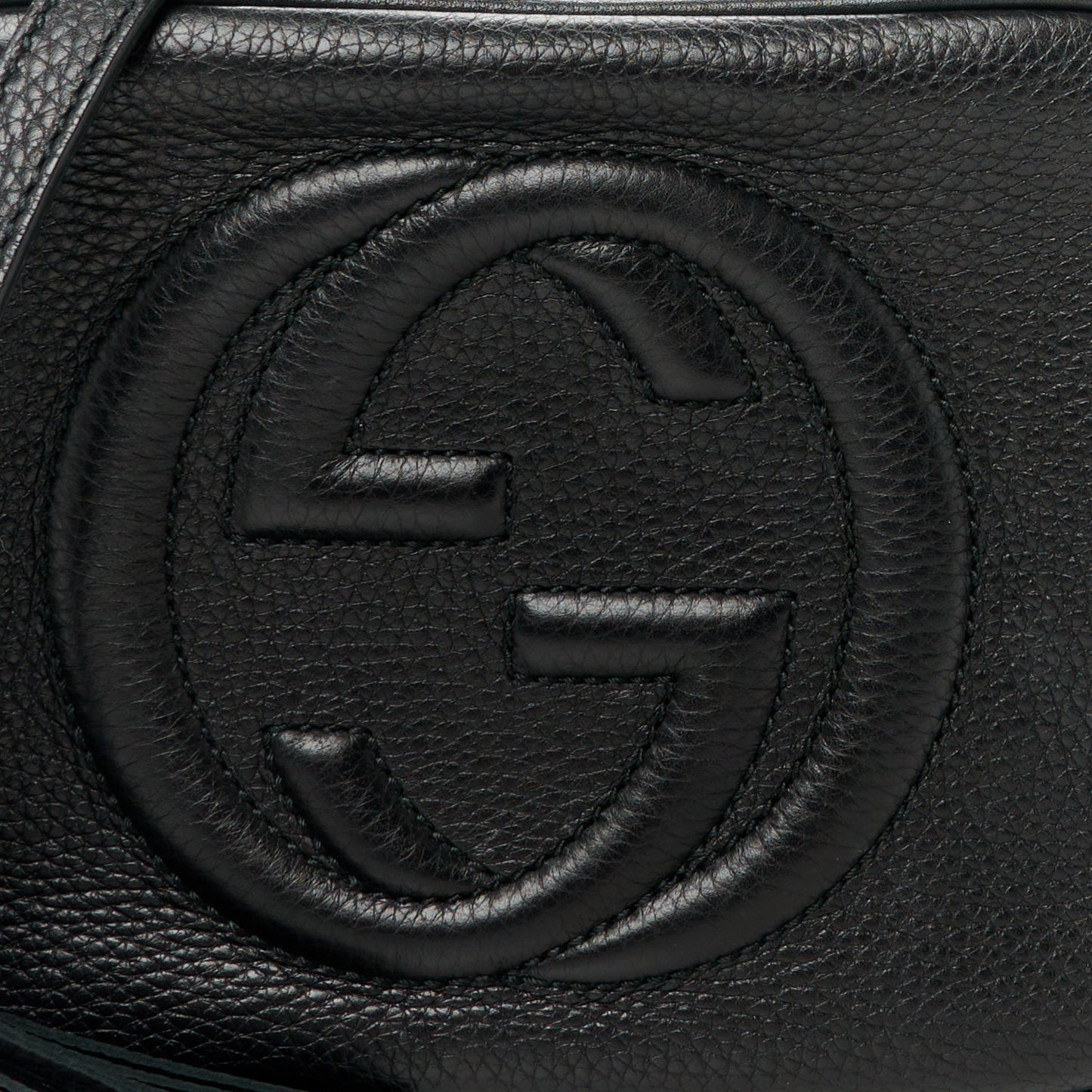 Pebbled Calfskin Small Soho Disco Bag Black