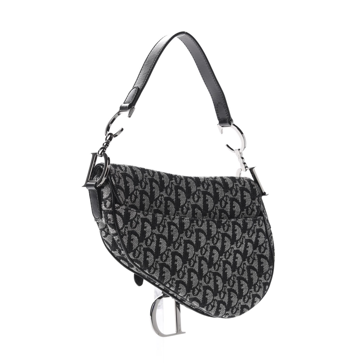 Christian Dior Monogram Saddle Bag Black 3 of 10