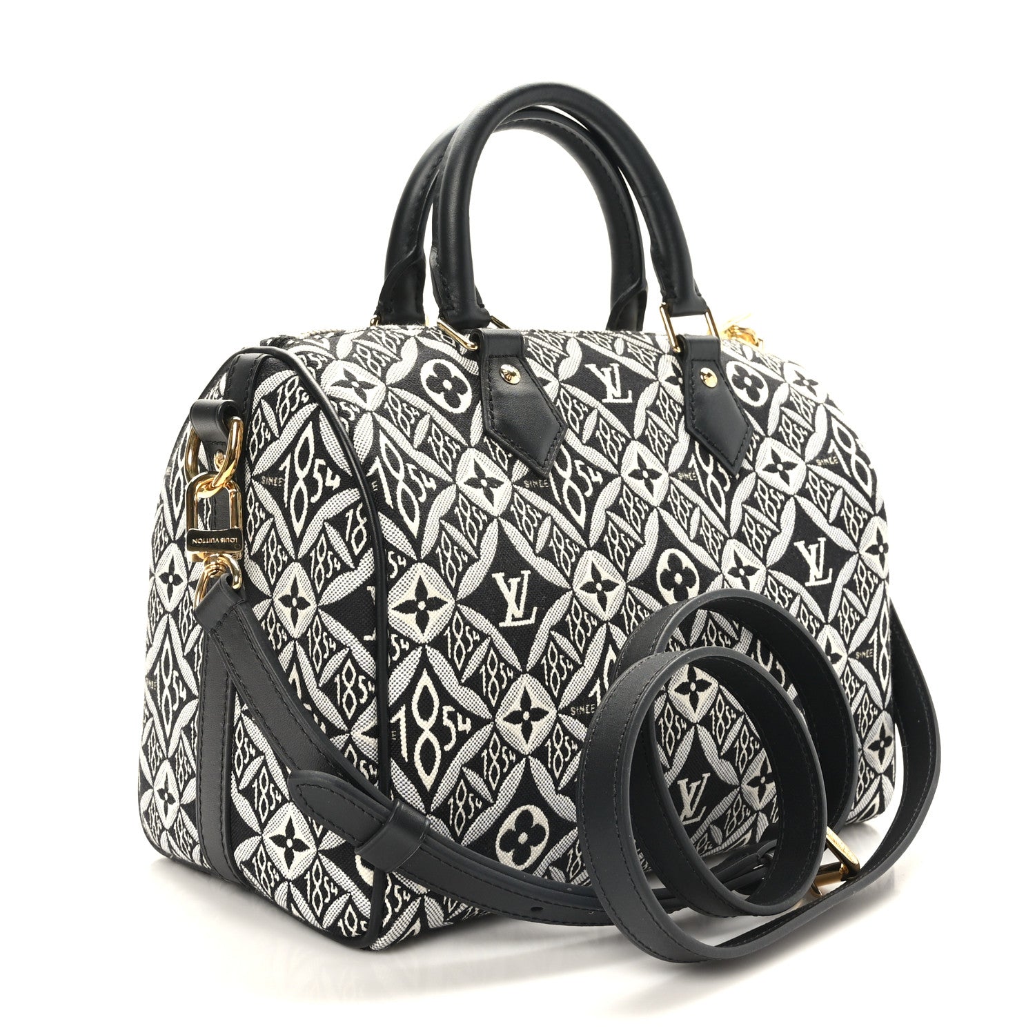 Louis Vuitton Jacquard Since 1854 Speedy Bandouliere 25 Black 3 of 11