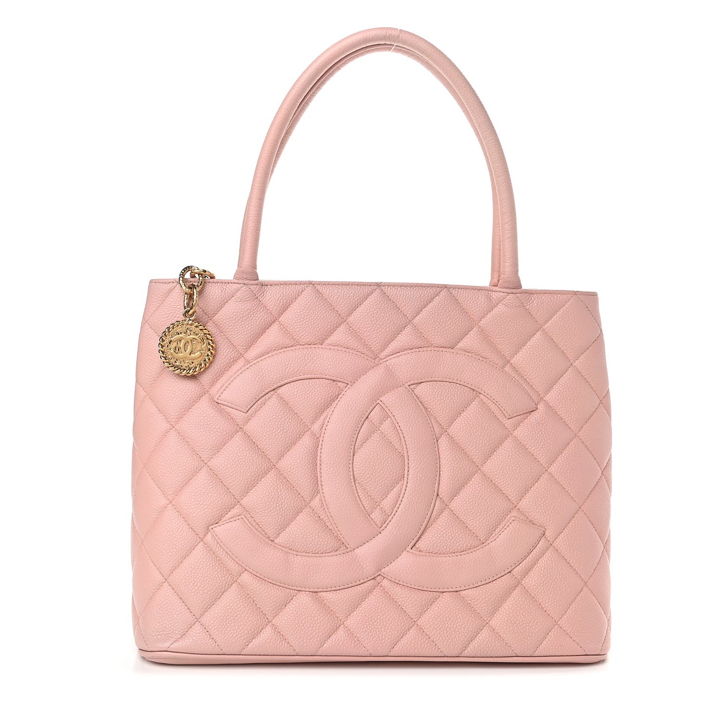 Caviar Quilted Medallion Tote Light Pink