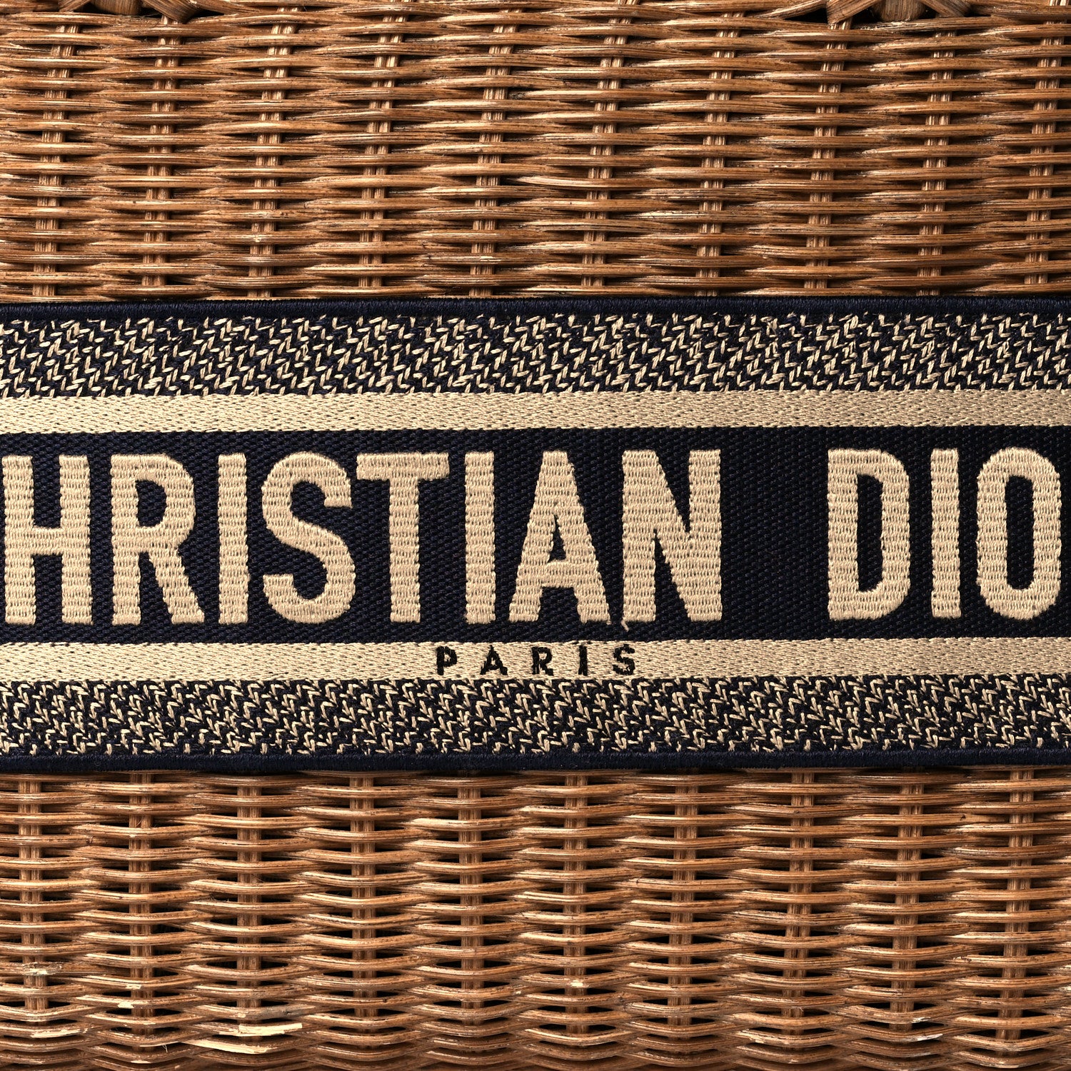 Christian Dior Wicker Oblique Basket Bag Blue 7 of 11