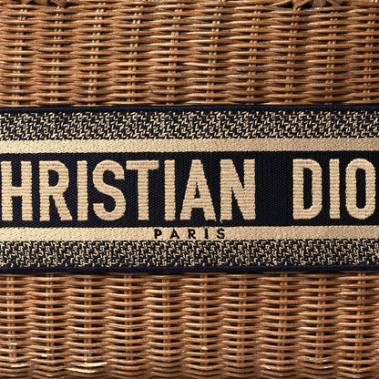 Christian Dior Wicker Oblique Basket Bag Blue 7 of 11