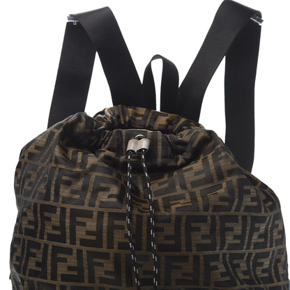 Fendi Nylon Dolmias Vitello Grace FF Convertible Drawstring Backpack Military Brown Tortora 7 of 17