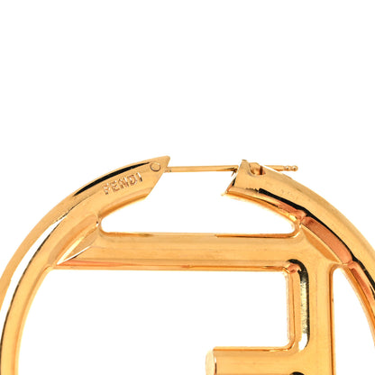 Fendi Metal FF Hoop Earrings Gold Silver 4 of 4