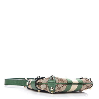 Gucci Monogram Web Horsebit Small Shoulder Bag Green 4 of 10