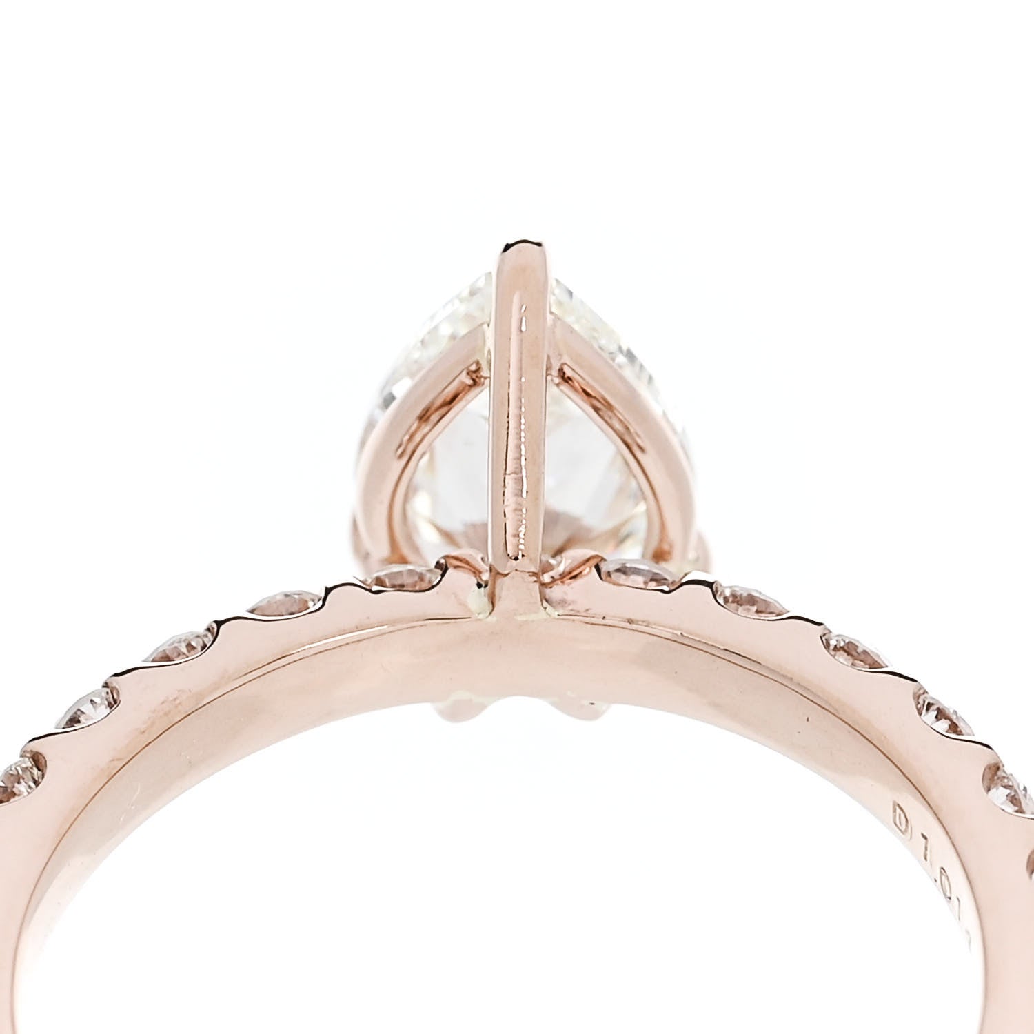 Parker & West by FASHIONPHILE 18K Rose Gold Diamond 1.014ct Pear Cut Pave Band Engagement Ring  51 5.75 8 of 11