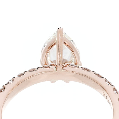 Parker & West by FASHIONPHILE 18K Rose Gold Diamond 1.014ct Pear Cut Pave Band Engagement Ring  51 5.75 8 of 11