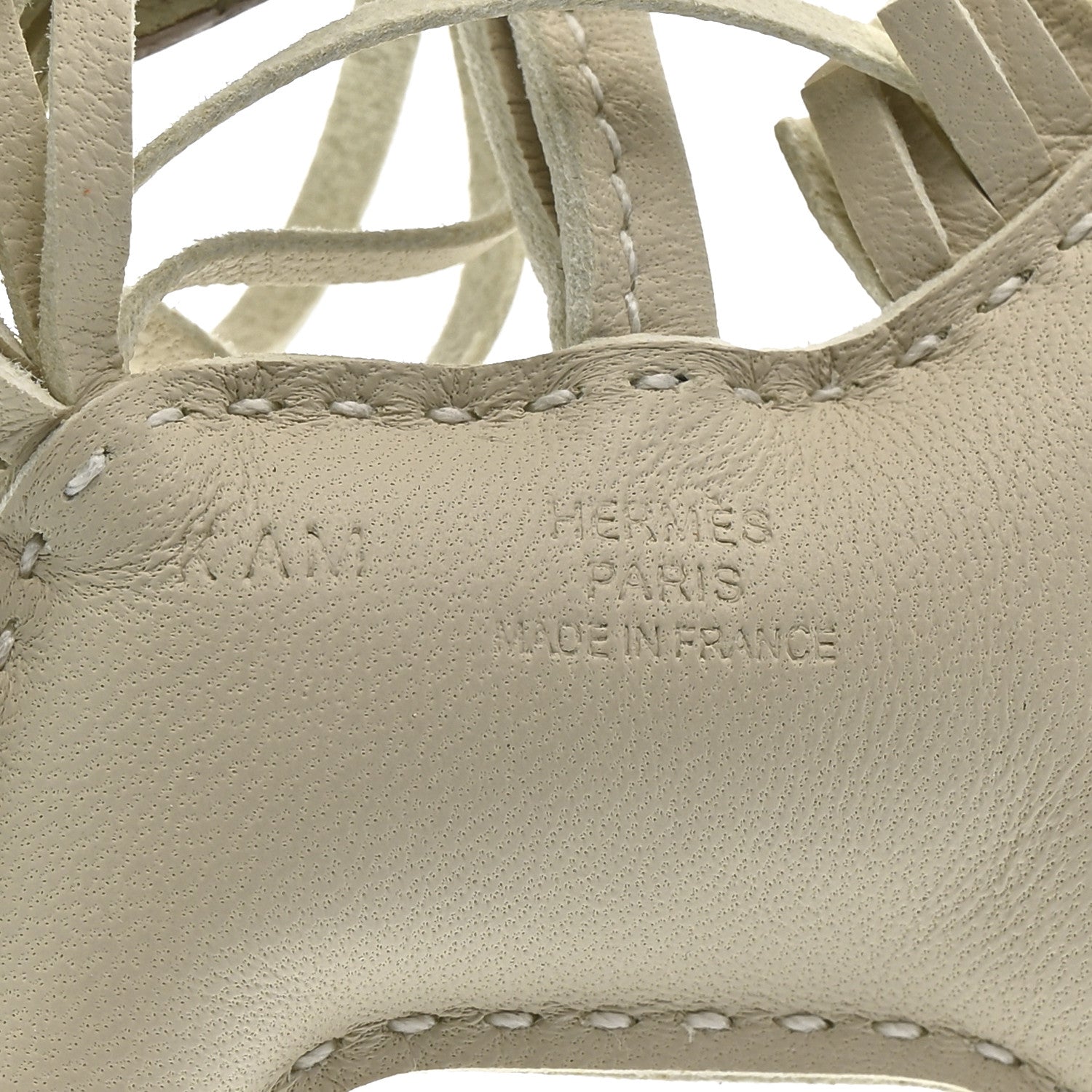 Hermes Milo Lambskin Studded Grigri Rodeo Robeo Rock Horse Bag Charm PM Craie 3 of 4