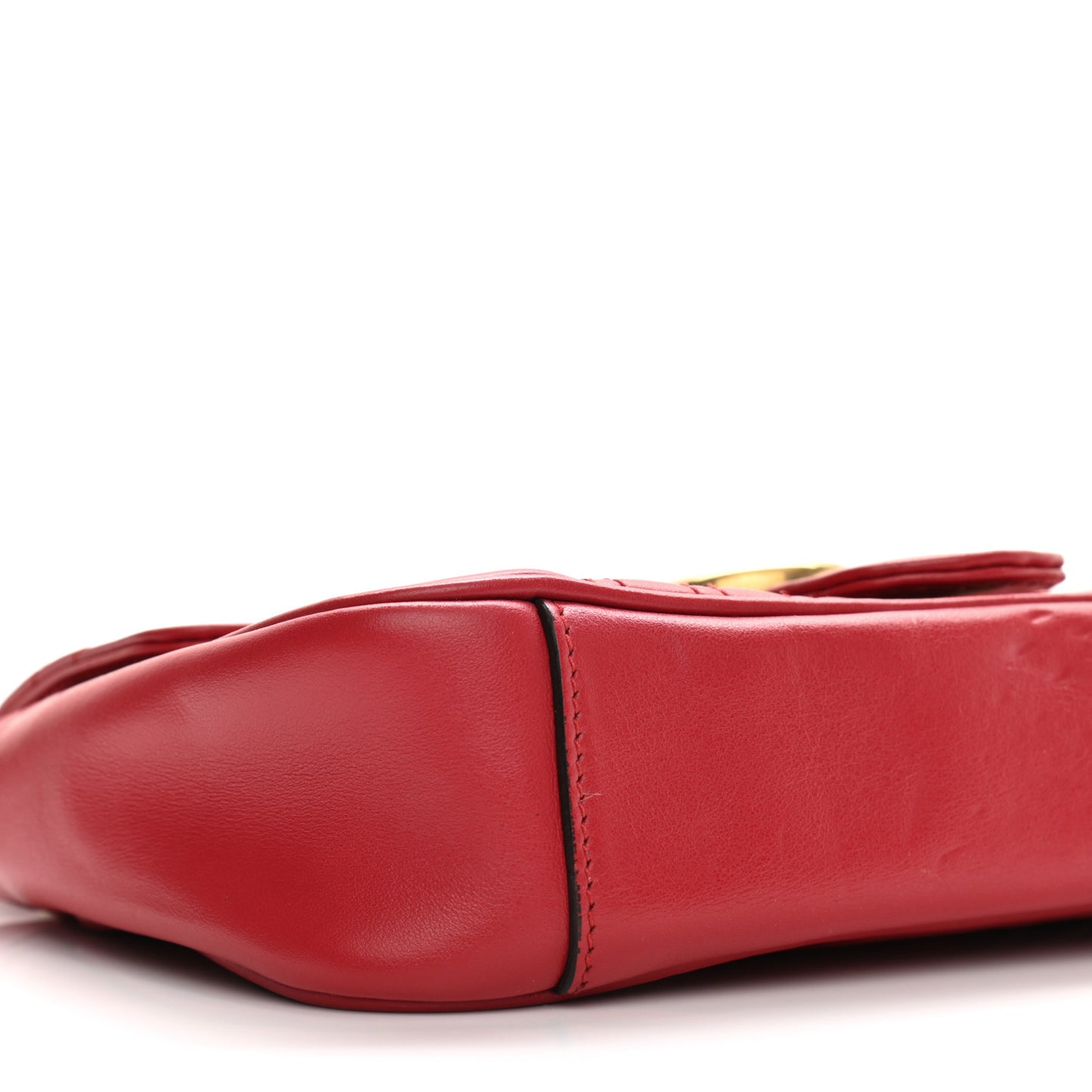 Calfskin Matelasse Mini GG Marmont Shoulder Bag Hibiscus Red