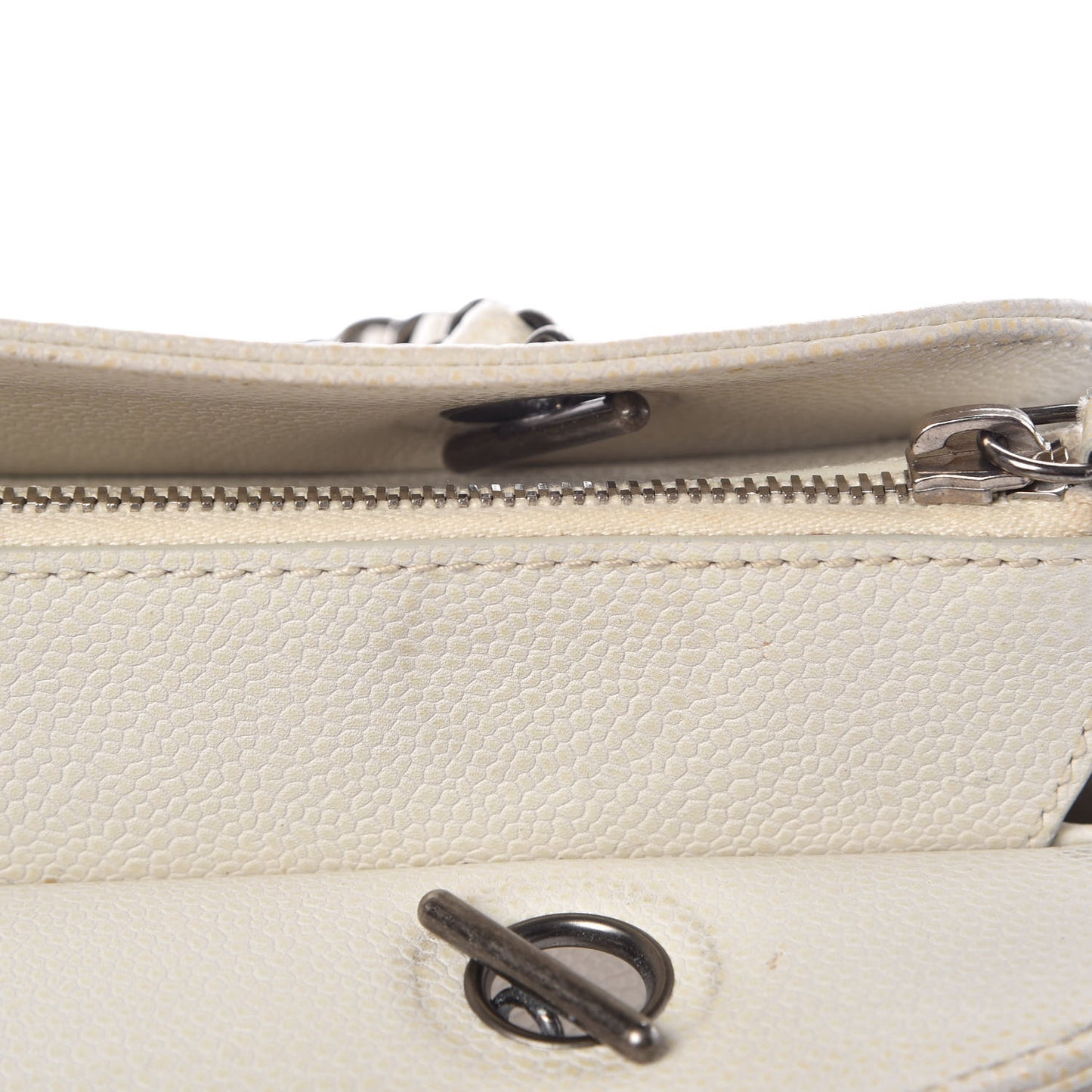 Caviar Quilted Timeless CC Bowler Bag White