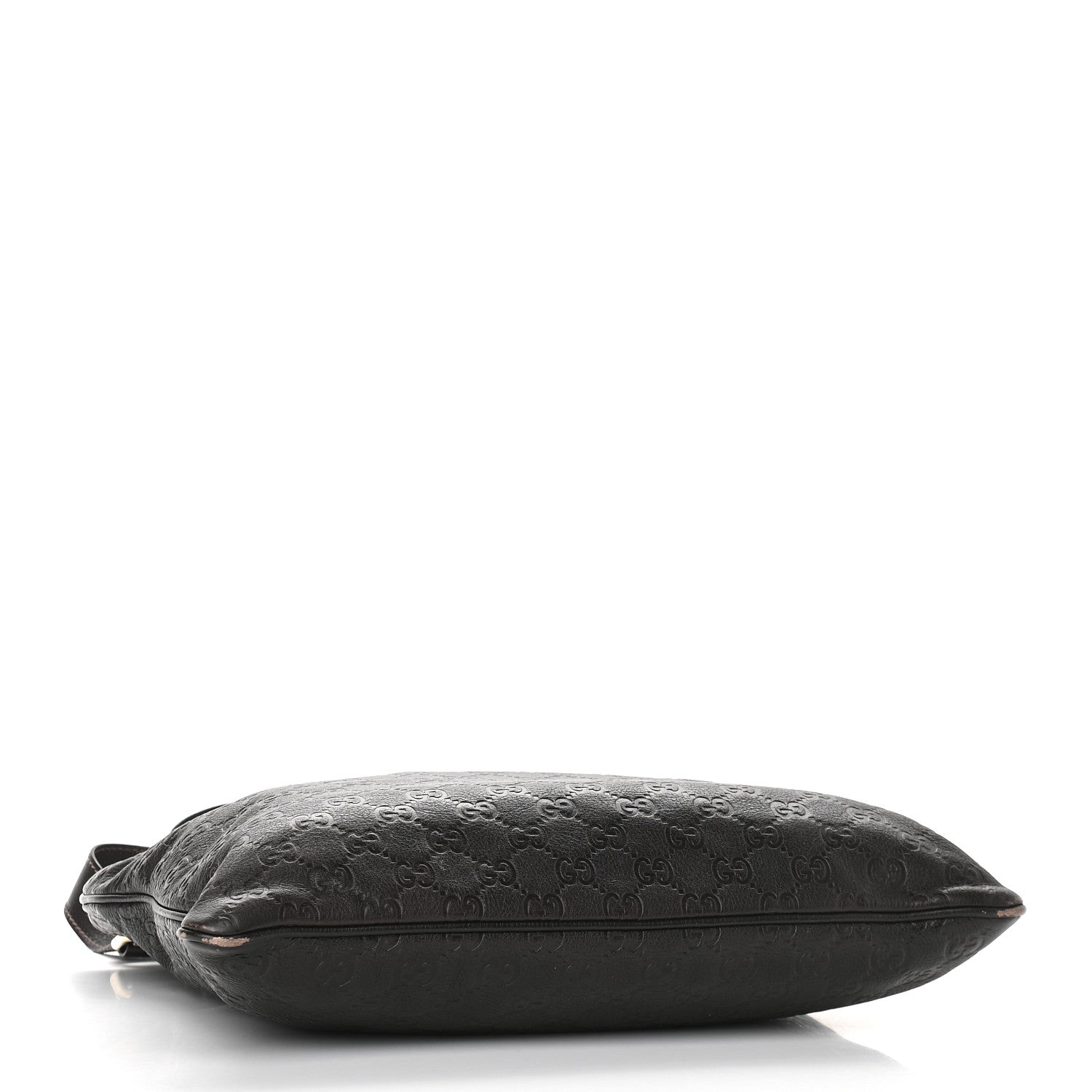 Gucci Guccissima Medium Flat Messenger Bag Dark Brown 3 of 8