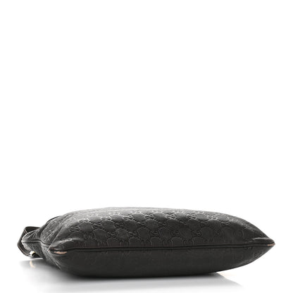 Gucci Guccissima Medium Flat Messenger Bag Dark Brown 3 of 8