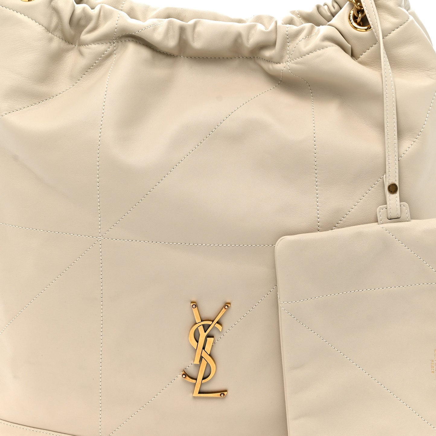 Lambskin Matelasse Monogram Large Jamie 4.3 Pochon Blanc Vintage