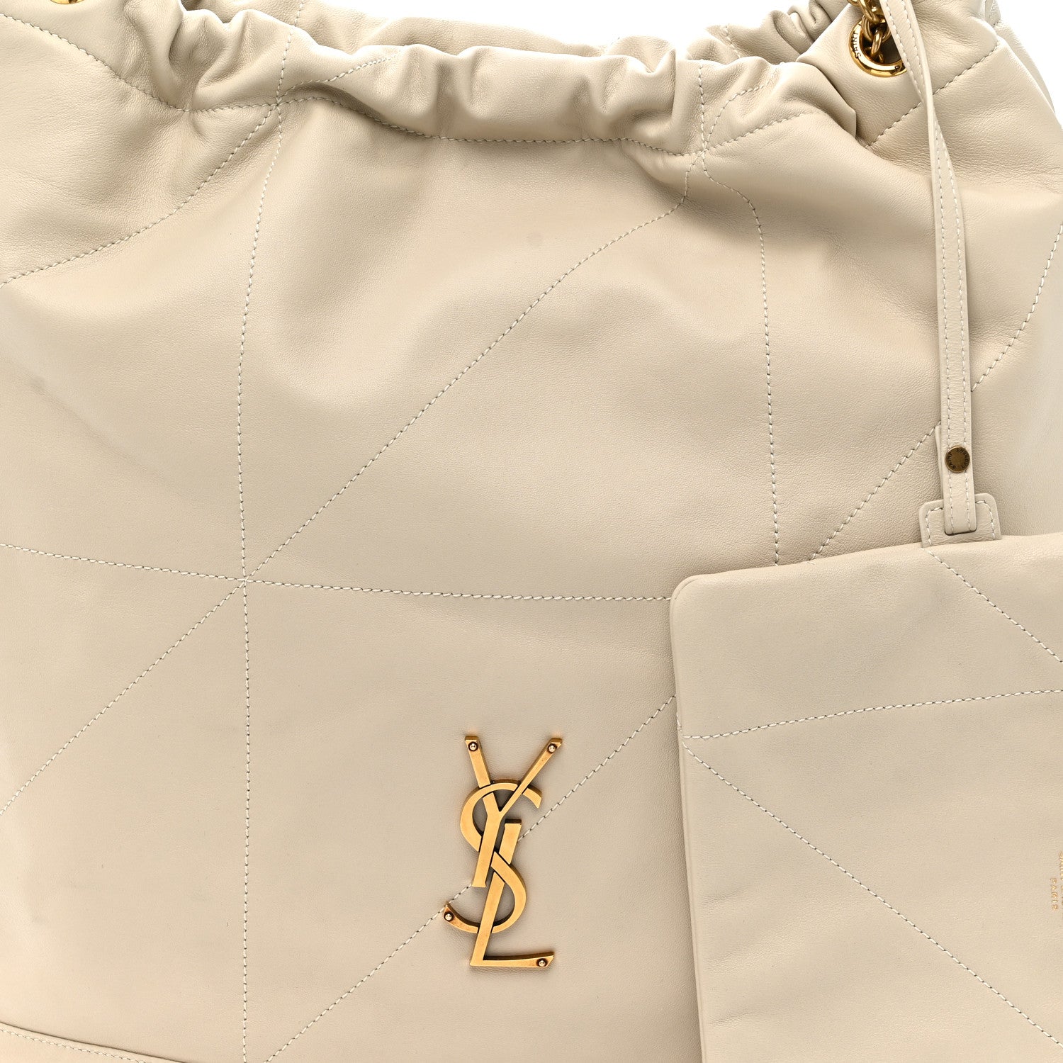 Saint Laurent Lambskin Matelasse Monogram Large Jamie 4.3 Pochon Blanc Vintage 9 of 12