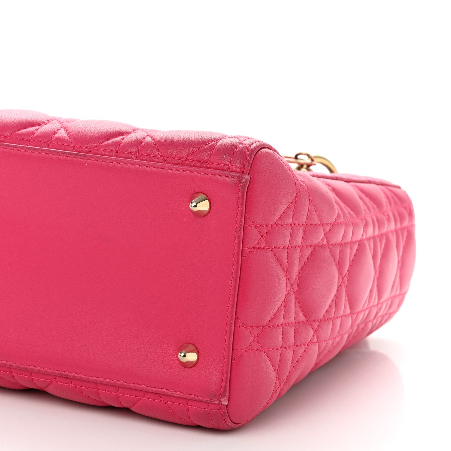 Christian Dior Lambskin Cannage Medium Lady Dior Fuchsia 10 of 11