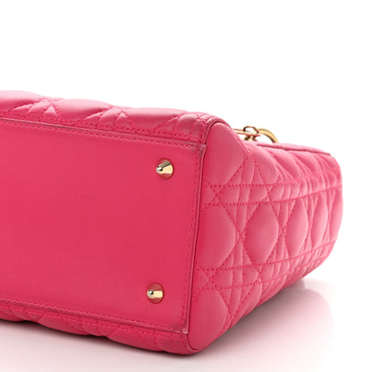 Christian Dior Lambskin Cannage Medium Lady Dior Fuchsia 10 of 11