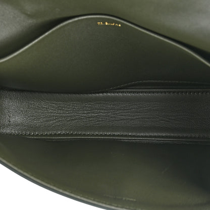 Celine Shiny Calfskin Cuir Triomphe Chain Shoulder Bag Dark Olive 5 of 13