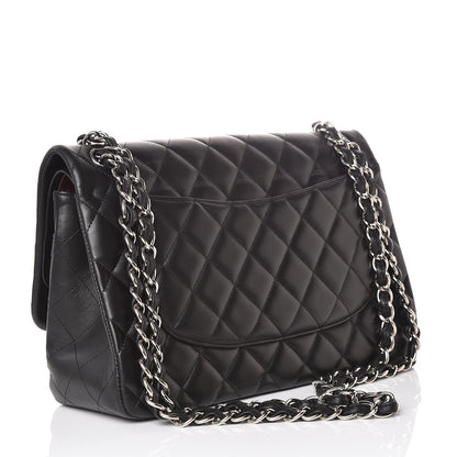 Chanel Lambskin Quilted Jumbo Double Flap Black 3 of 14