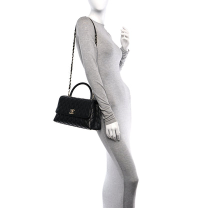 Chanel Caviar Lizard Quilted Small Coco Handle Flap Black 2 of 11