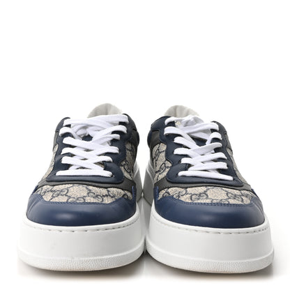 Gucci GG Supreme Calfskin Monogram Mens Interlocking G 55mm Sneakers 9 Beige Blue Black 3 of 10