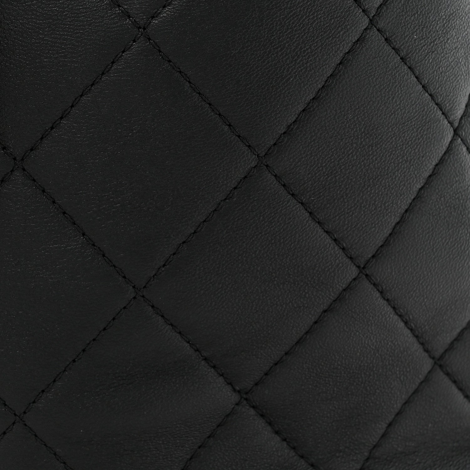 Chanel Shiny Lambskin Quilted Chain Is More Drawstring Bag Black 8 of 11