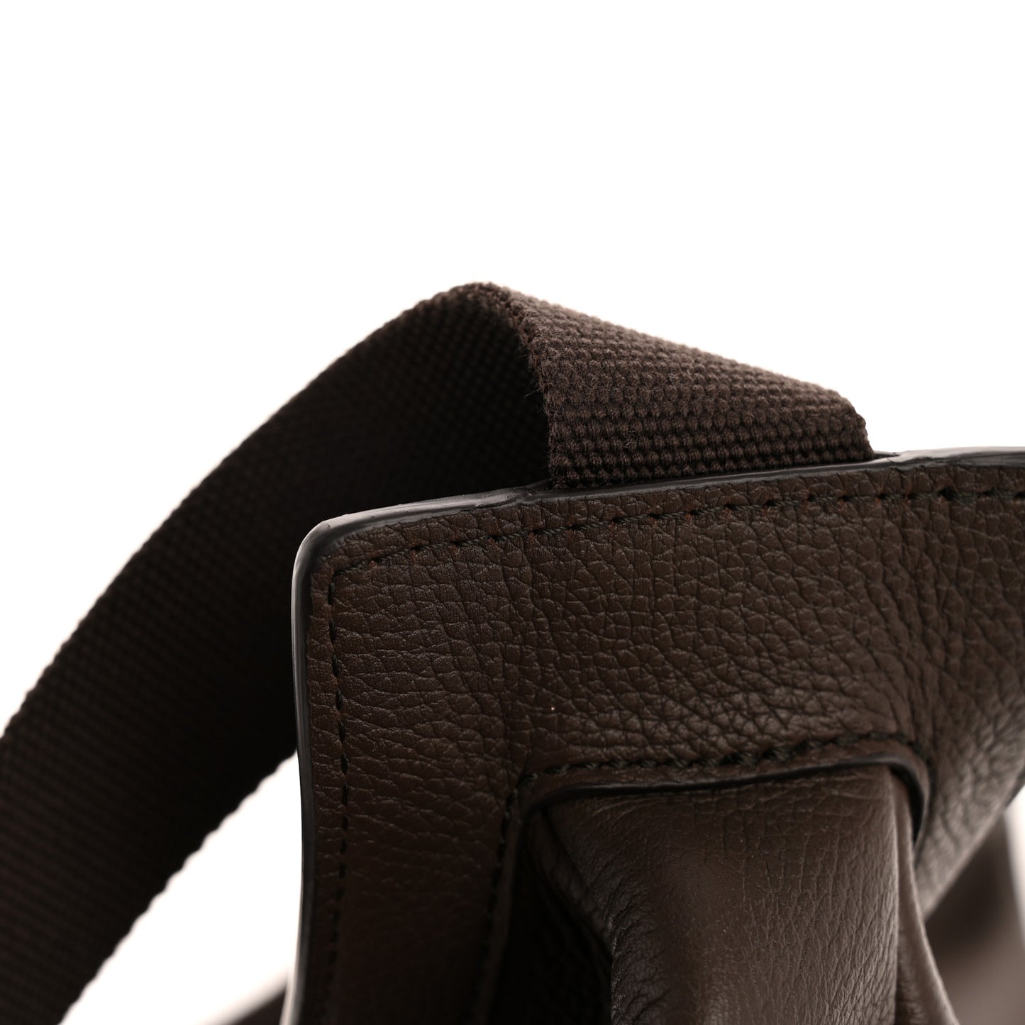 Grained Calfskin Large Slouchy Banana Bag Brunette