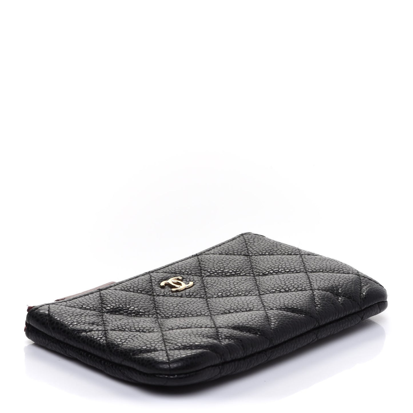 Caviar Quilted Small Cosmetic Case Black