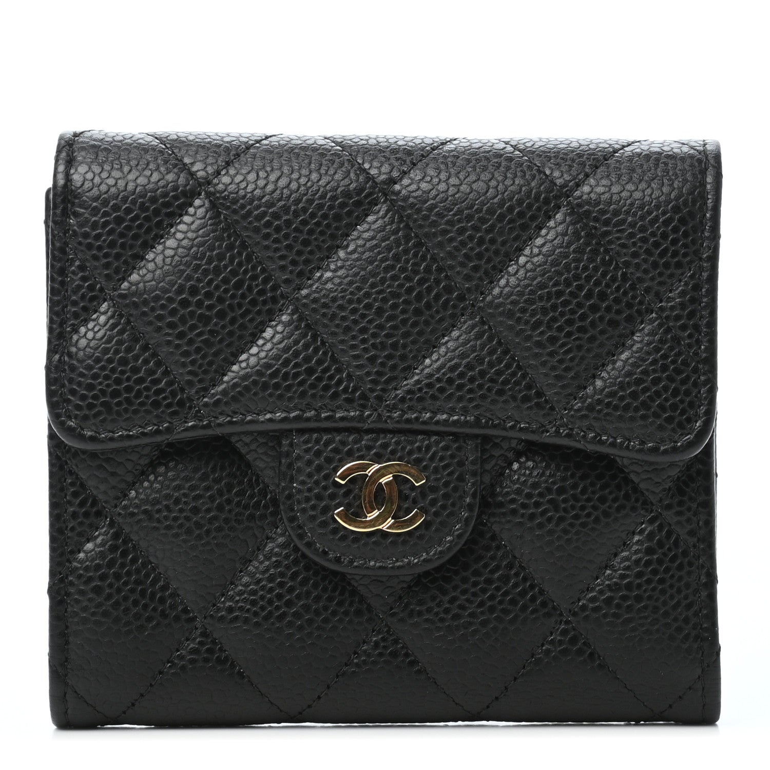 Chanel Caviar Quilted Compact Flap Wallet Black 1 of 7