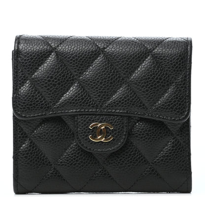 Chanel Caviar Quilted Compact Flap Wallet Black 1 of 7