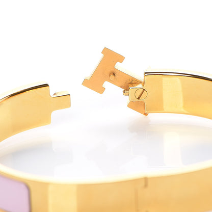 Hermes Enamel Narrow Clic Clac H Bracelet GM Rose Dragee 5 of 6