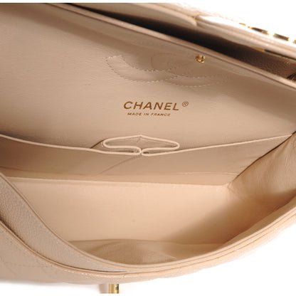 Chanel Caviar Quilted Medium Double Flap Beige Clair 6 of 9