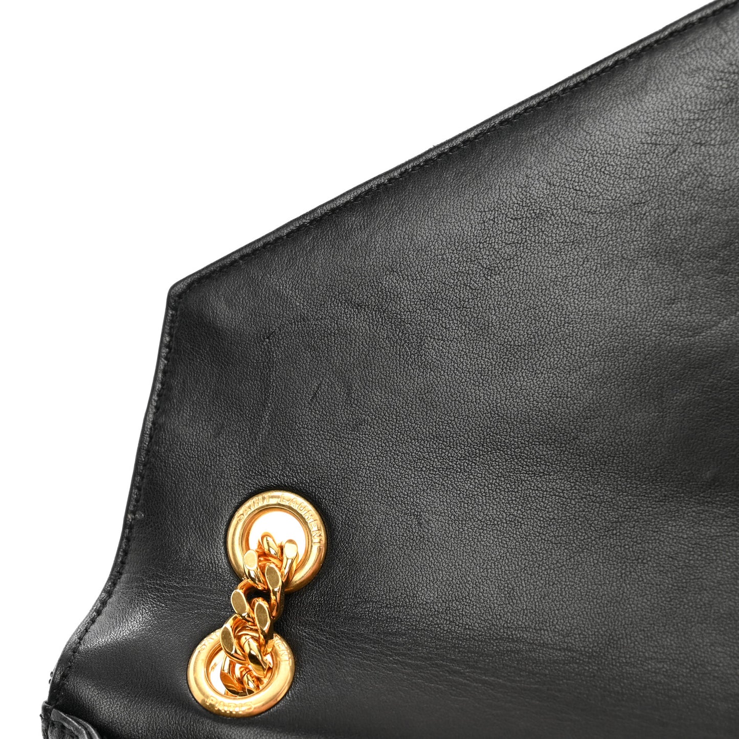 Lambskin Matelasse Chevron Medium Monogram Satchel Black