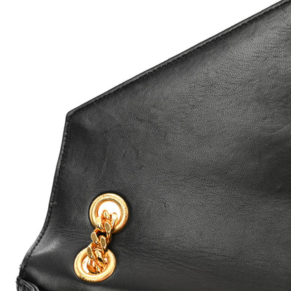 Saint Laurent Lambskin Matelasse Chevron Medium Monogram Satchel Black 13 of 13