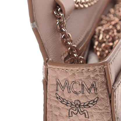 MCM Metallic Visetos Millie Wallet On Chain Champagne Gold 5 of 7