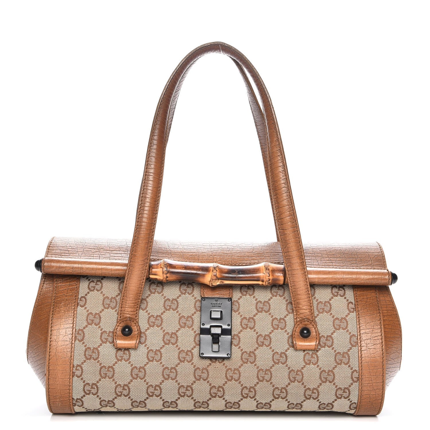 Gucci Monogram Bamboo Bullet Bag Brown 1 of 12
