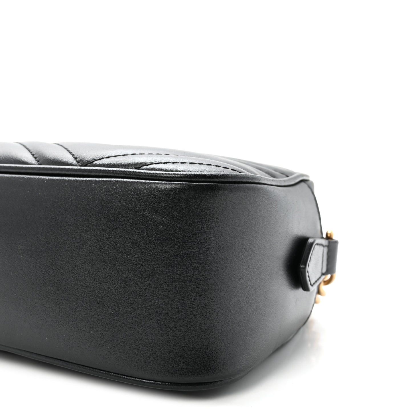 Calfskin Matelasse Small GG Marmont Chain Shoulder Bag Black