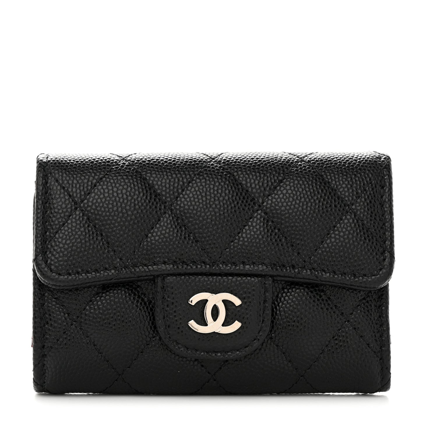 Caviar Quilted Classic 4 Key Holder Wallet Black