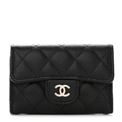 Chanel Caviar Quilted Classic 4 Key Holder Wallet Black 1 of 8