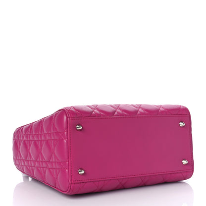 Christian Dior Lambskin Cannage Medium Lady Dior Fuchsia 4 of 15
