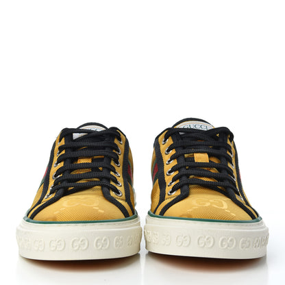 Gucci Econyl Nylon Web Monogram Off The Grid Womens 1977 Tennis Sneakers 38.5 Crop Black 2 of 7