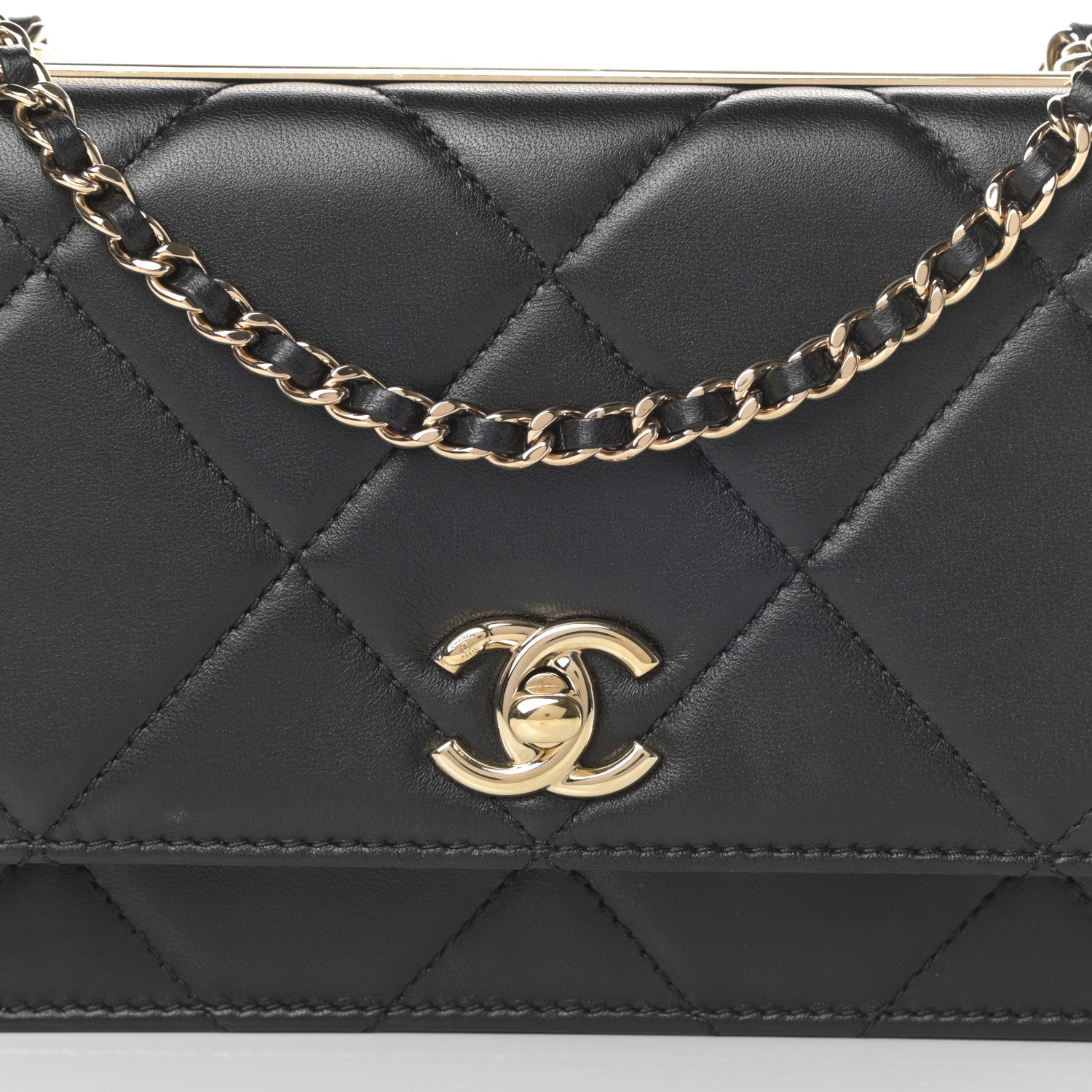 Chanel Lambskin Quilted Trendy CC Wallet On Chain WOC Black 9 of 15