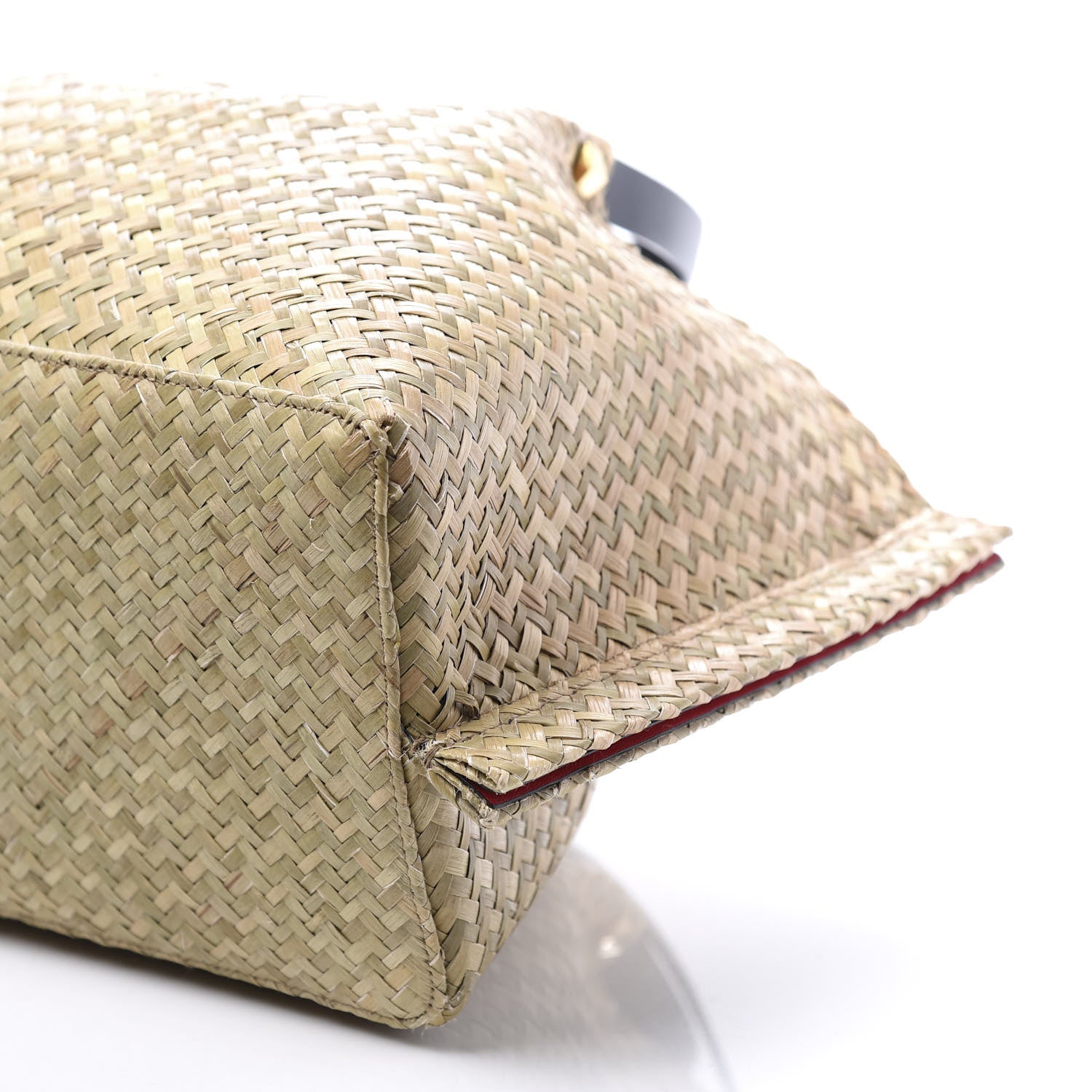 Valentino Garavani Raffia Medium Vlogo Escape Shopper Natural Black Rouge 8 of 11