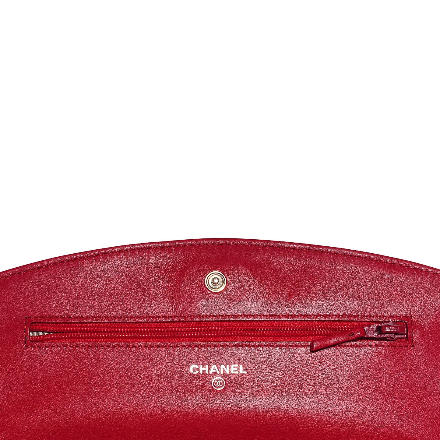 Patent Quilted Brilliant Wallet On Chain WOC Red