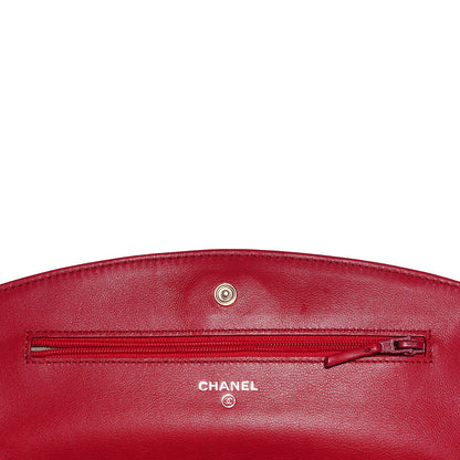 Chanel Patent Quilted Brilliant Wallet On Chain WOC Red 5 of 8