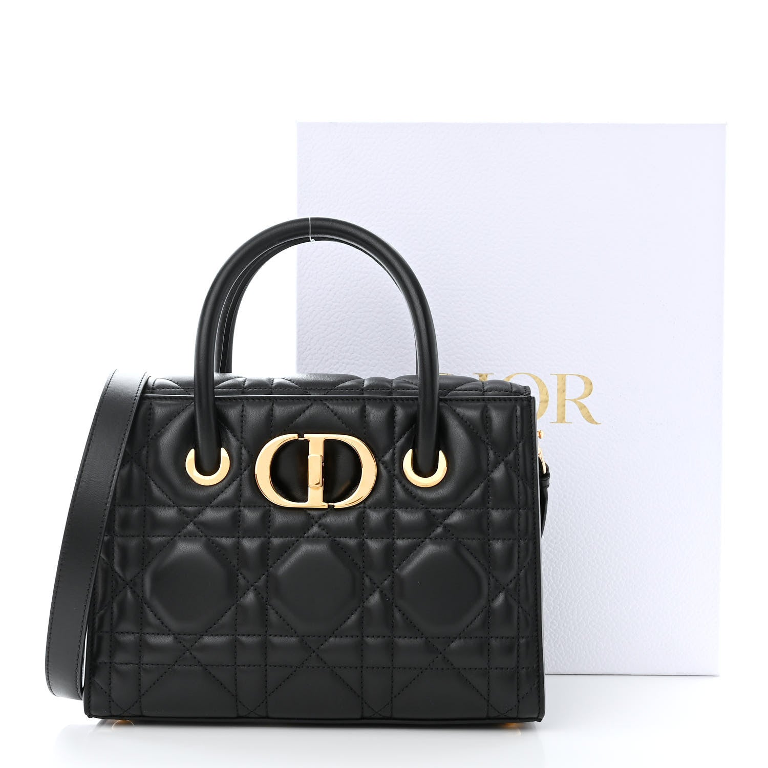 Christian Dior Calfskin Macrocannage Medium St. Honore Tote Black 13 of 13